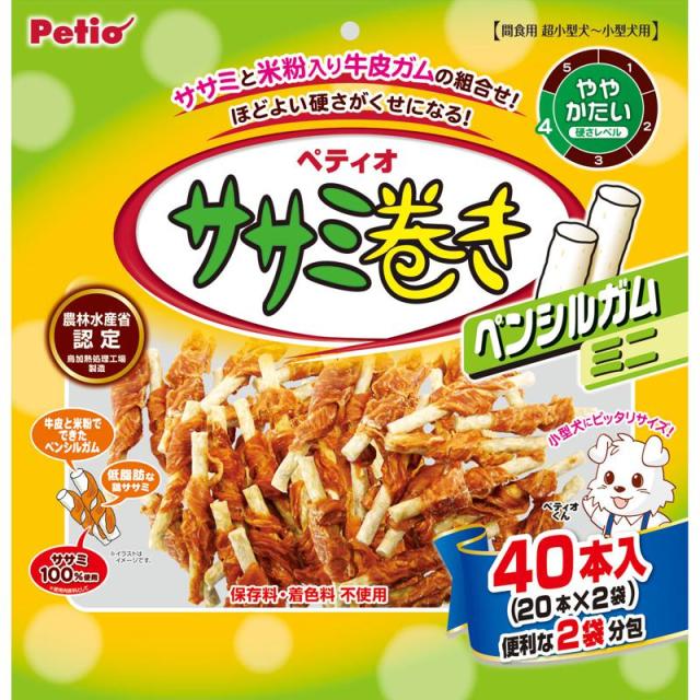 【ケース販売】 ペティオ(Petio) ササミ巻き ペンシルガムミニ 40本入 (×20セット) ペティオの通販は