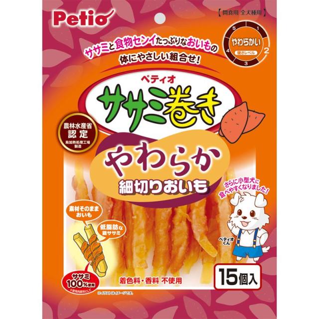 【ケース販売】 ペティオ(Petio) ササミ巻き やわらか細切りおいも 15個入 (×30セット) ペティオ