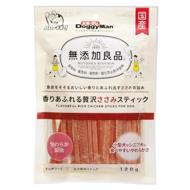 【ケース販売】 ドギーマン(Doggy Man) 無添加良品 贅沢ささみスティック 120g (×48セット) ドギーマンハヤシ
