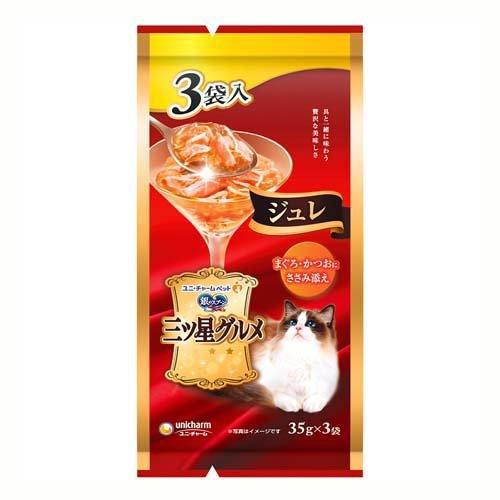 【ケース販売】 銀のスプーン 三ツ星グルメ パウチ ジュレ まぐろ かつお ささみ添え 35g×3袋 (×40セット) ユニ・チャーム 13,899円