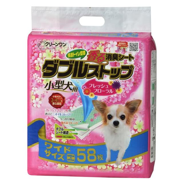 【ケース販売】 クリーンワン ダブルストップ 小型犬用 フローラル ワイド 58枚 (×4セット) シーズイシハラの通販は 6,936円