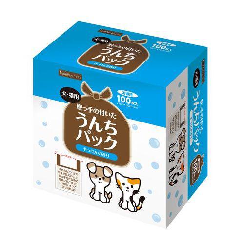 【ケース販売】 inunekoneru 取っ手の付いたうんちパック 100枚 (×12セット) ペットライブラリー