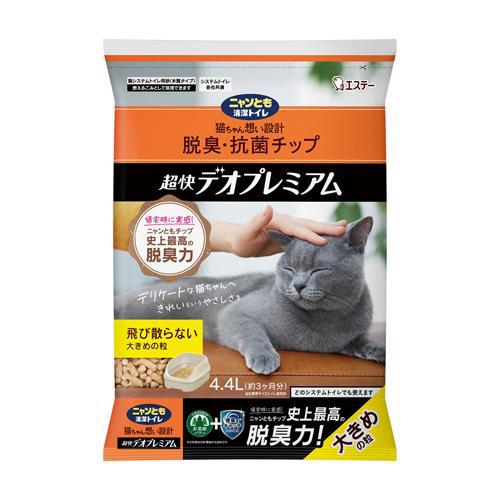 【ケース販売】 ニャンとも清潔トイレ ニャントイレ 脱臭抗菌チップ超快大4.4L (×4セット) エステーの通販は