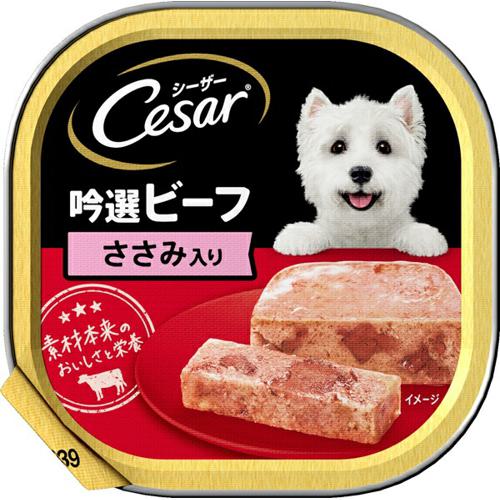 【ケース販売】 マースジャパン シーザー 吟選ビーフ ささみ入り 100g (×96セット)