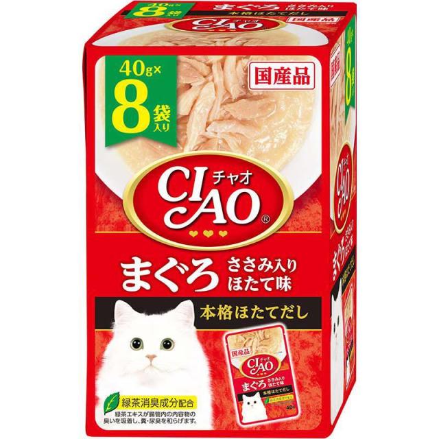 【ケース販売】 いなば CIAOP8Pまぐろささみほたて味40gx8 猫 ウェット 全ステージ 40g×8 (×12セット) 6,940円