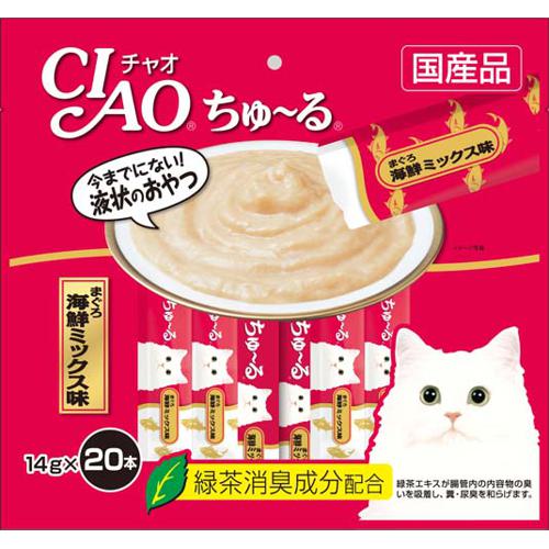 【ケース販売】 いなばペット CIAO ちゅ?る まぐろ 海鮮ミックス味 14g×20本 SC-127 おやつ ねこ 猫 (×16セット)