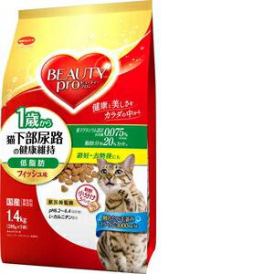 【ケース販売】 日本ペットフード ビューティープロ キャット 猫下部尿路の健康維持低脂肪 1歳から1.4kg (×8セット)