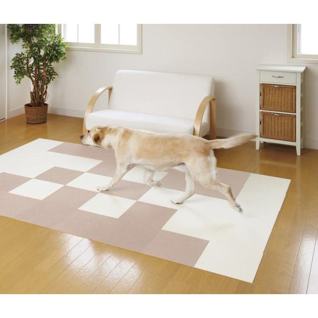 【ケース販売】 サンコー 犬 ペット用撥水タイルマット 同色20枚入 BE(1袋20枚入×12袋セット)