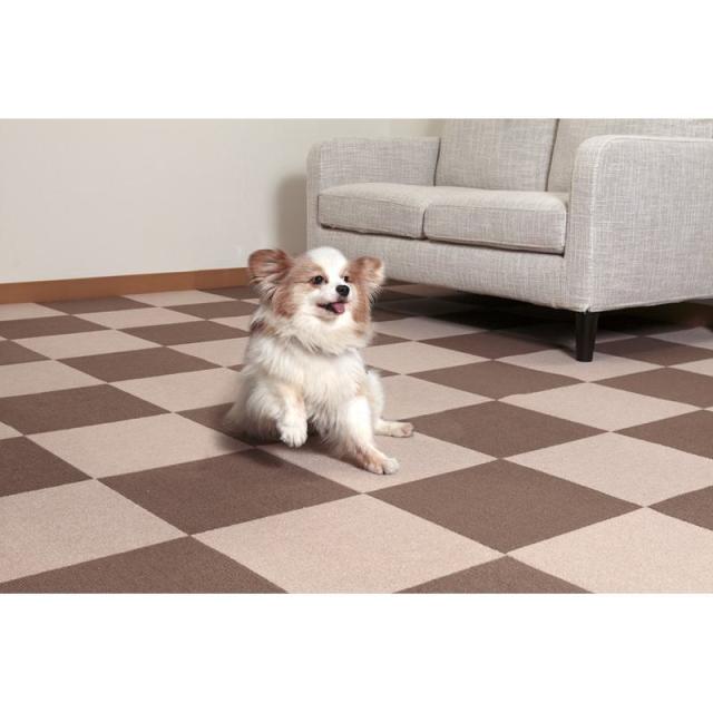 【ケース販売】 サンコー 犬 ペット用撥水タイルマット 同色20枚入 BE(1袋20枚入×12袋セット)