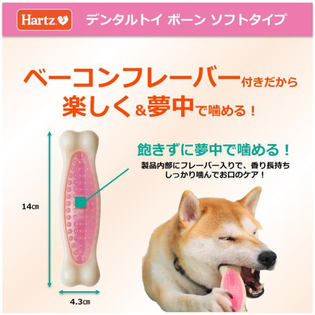 【セット販売】 ハーツ デンタルトイ ボーン ソフトタイプ L ベーコンフレーバー (×12セット) Hartz_2