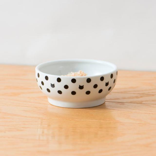 【セット販売】 ハッピーダイニング 猫用 脚なしフードボウル 水玉 (×10セット) 猫壱_7