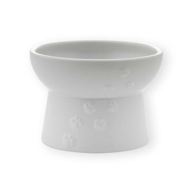 【セット販売】 猫用 脚付フードボウル 日本製 ホワイト (×4セット) 猫壱_6
