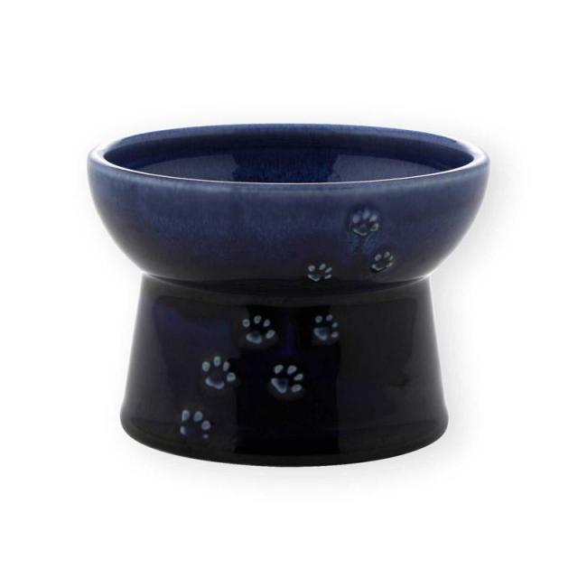 【セット販売】 猫用 脚付フードボウル 日本製 ブルー (×4セット) 猫壱_6