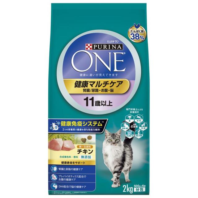 【ケース販売】 ネスレ ピュリナワンキャット 健康マルチケア 11歳以上 チキン 2Kg (×6セット)