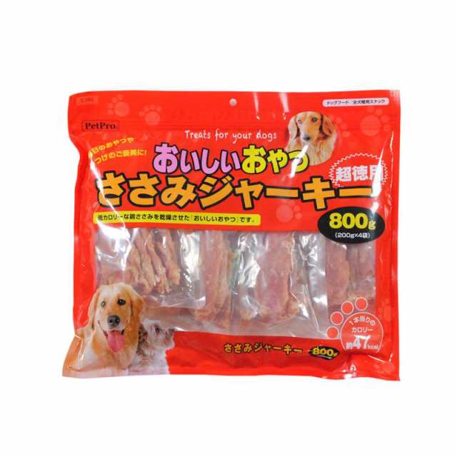 【ケース販売】 ペットプロジャパン ペットプロ おいしいおやつ ささみジャーキー 800g (×8セット)