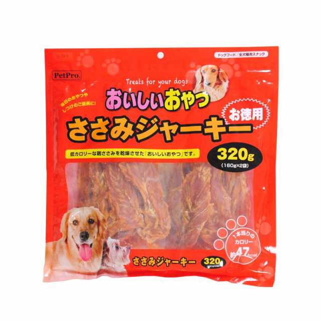 【ケース販売】 ペットプロジャパン ペットプロ おいしいおやつ ささみジャーキー 320g (×20セット)