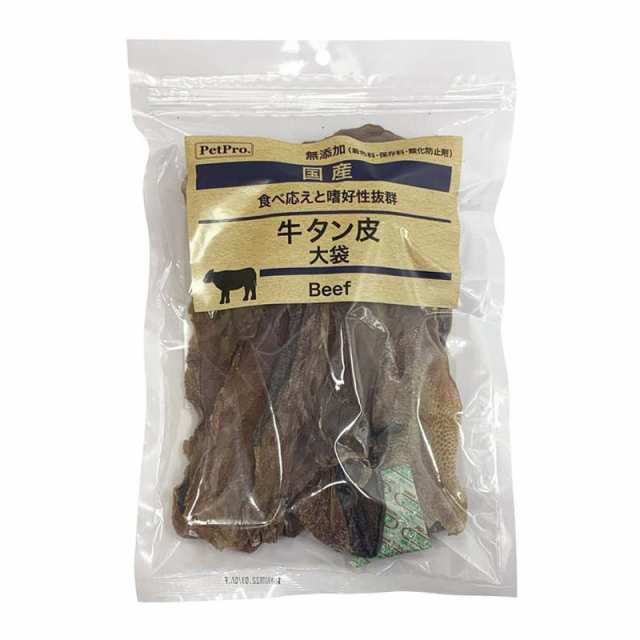 【ケース販売】 ペットプロジャパン ペットプロ 国産おやつ 無添加 牛タン皮 大袋 160g (×24セット)