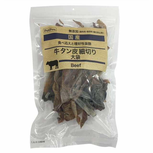 【ケース販売】 ペットプロジャパン ペットプロ 国産おやつ 無添加 牛タン皮細切り 大袋 140g (×24セット)