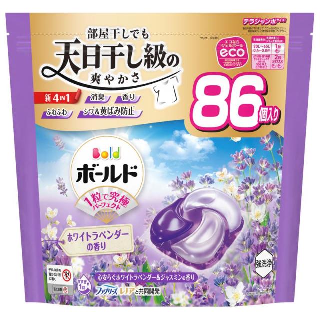 【セット販売】 ボールド ジェルボール4D ホワイトラベンダー＆ジャスミンの香り 詰替え テラジャンボ 86個(×3セット)