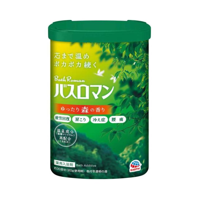 【セット販売】 アース バスロマン ゆったり森の香り 600g(×15セット) 入浴剤/温浴