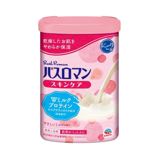 【セット販売】 アース バスロマン スキンケア Wミルクプロテイン 600g(×15セット) 入浴剤/スキンケア