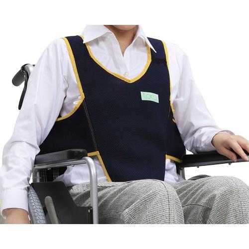 車いす用ワンタッチベルト キーパーエコ(メッシュ) / 403657-19 ネイビー フットマーク (W0976)