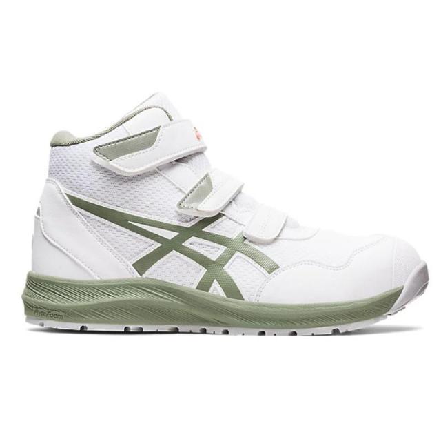 即納在庫品 アシックス 安全靴 ウィンジョブ CP216 ホワイトxライケングリーン 27.5cm 1273A076.100 セーフティシューズ 作業靴 作業靴 軽量安全靴 JSAA規格 1273A076.100