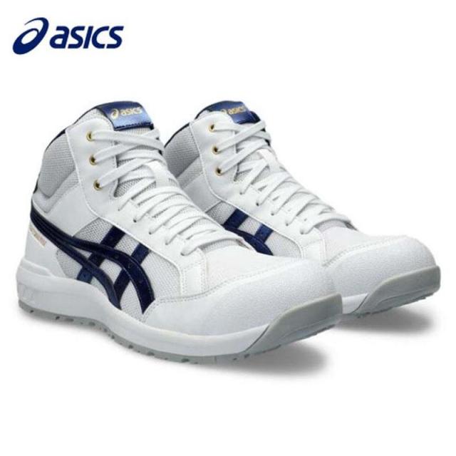 即納在庫品 アシックス 安全靴 ウィンジョブ CP218 3E相当 ハイカット 紐タイプ ホワイト×ピーコート 27.5cm セーフティシューズ 作業靴 先芯 JSAA規格A種 1273A091.101