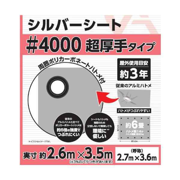 モリリン シルバーシート #4000 実寸約9.7×9.7m 約60畳 超厚手 屋外使用目安約3年 ポリカーボネートハトメ ハトメ数44 雨 - 1