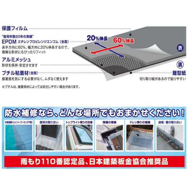 万能防水シート ファストフラッシュ ブラック 幅28cm×長さ5m タイセイ_7