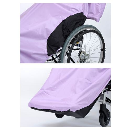 総裏メッシュ付RAKUレイン / SR-100SM M シルバー 笑和 歩行関連/車いすオプション/車いす用レインコート (W2004)_2