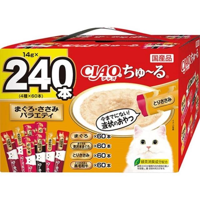 いなばペットフード CIAOちゅ〜る まぐろ・ささみバラエティBOX 14g×240本入