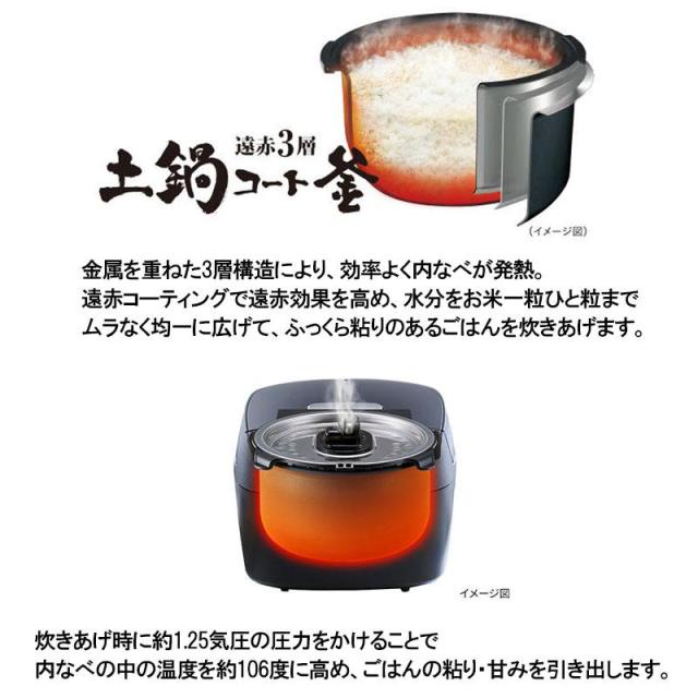 即納在庫品 タイガー 圧力IHジャー炊飯器 1升 炊きたて JPV-C180KG