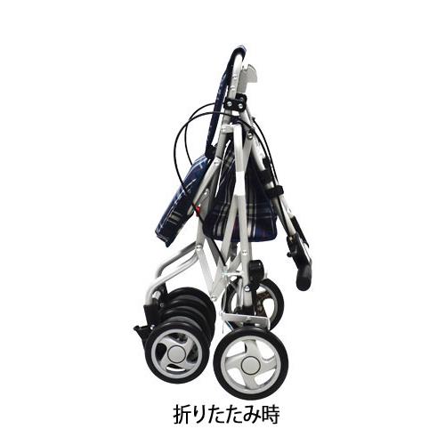 サニーウォーカーAW-RB / チェックNB 島製作所 歩行関連/シルバーカー/コンパクトタイプ (W2448)_1