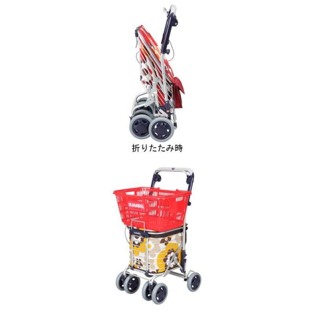 スワレル / AS-0275 花柄レッド ユーバ産業 歩行関連/シルバーカー