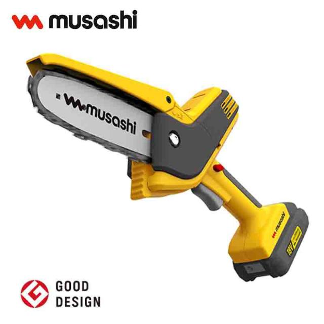 ムサシ 充電式ハンディチェーンソー HCS-6000 丸太 太枝 切断 チェンソー