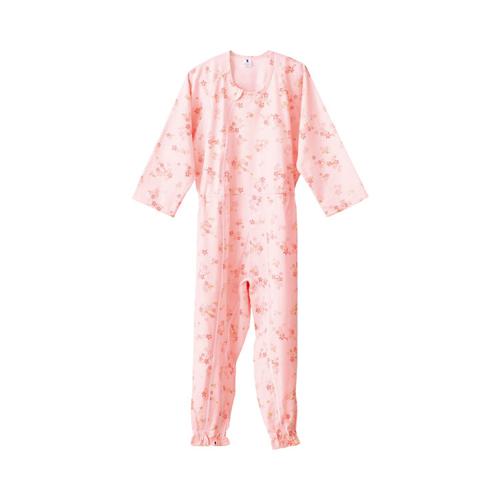 介護つなぎ服(前開き) / 403420 S パープル/さくら柄 フットマーク 衣類/介護ねまき (U0389) 6,044円