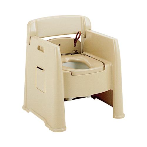 安寿 背付ポータブルトイレ楽立AD / 533-155 アロン化成 排泄関連/ポータブルトイレ/樹脂トイレ (T1134)