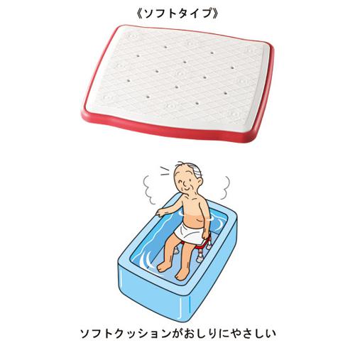 安寿 ステンレス製浴槽台R“あしぴた”標準 ソフトクッションタイプ20-30 / 536-456 レッド アロン化成 (S0340)_2