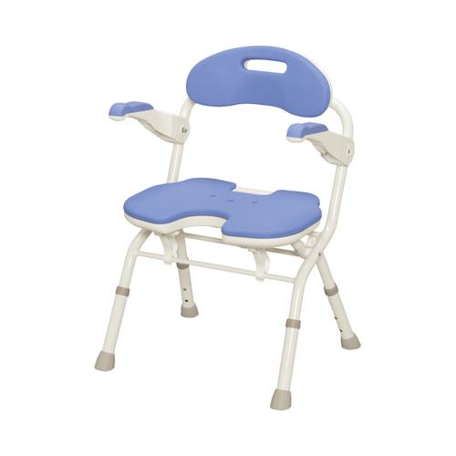 安寿 折りたたみシャワーベンチ FU / 536-054 ブルー アロン化成 入浴関連/シャワーチェア/折りたたみ式 (S0797)