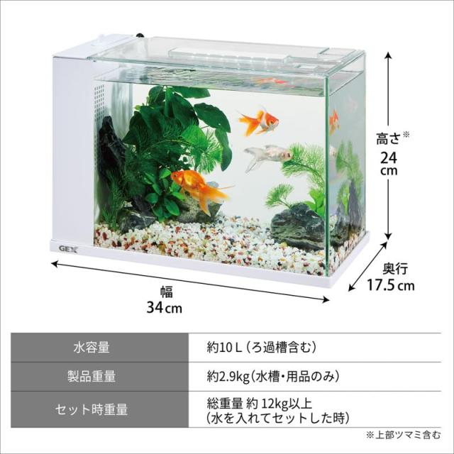 xaoaox　水槽用品① 即納在庫品 GEX HOURS ホワイト ホームアクアリウム アワーズ 白