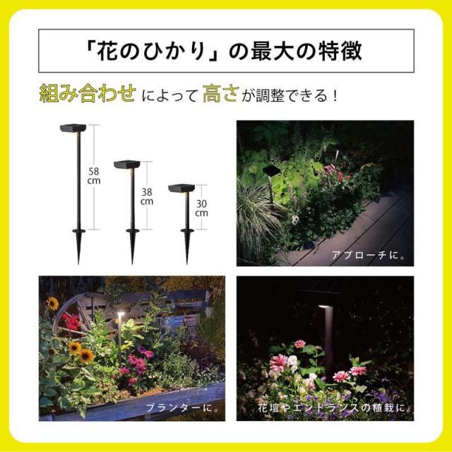 タカショー ひかりノベーション SUNCHARGE 花のひかり 2個セット ブラック LGS-LH02P_2