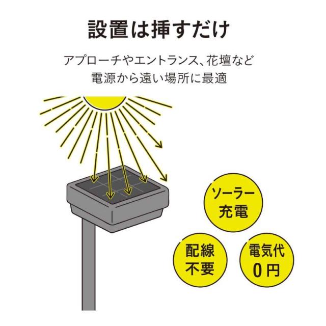 タカショー ひかりノベーション SUNCHARGE 花のひかり 2個セット ブラック LGS-LH02P_3