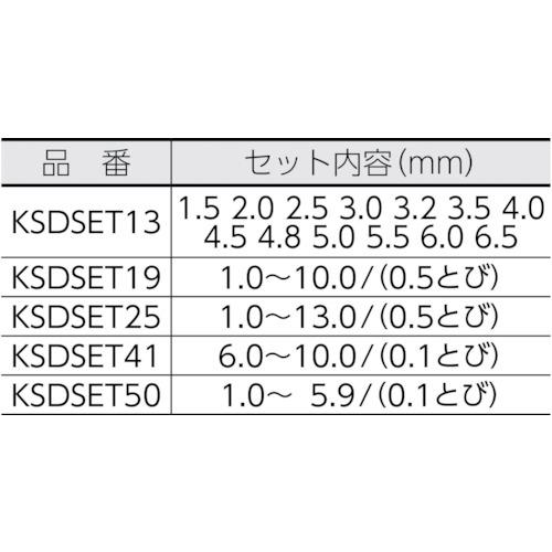 ■三菱K KSDSET ステンレス用 コバルトハイスドリルセット(スチールケース 50本入)〔品番:KSDSET50〕【1081420:0】[店頭受取不可]