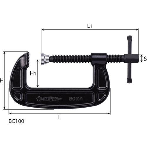 ■スーパー シャコ万力(バーコ型)250mm カチオン電着塗装〔品番:BC250〕【1084909:0】[店頭受取不可]_1