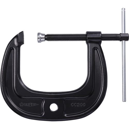 ■スーパー シャコ万力(C型)強力ワイドタイプ 200mm カチオン電着塗装〔品番:CC200〕【1085565:0】[店頭受取不可]