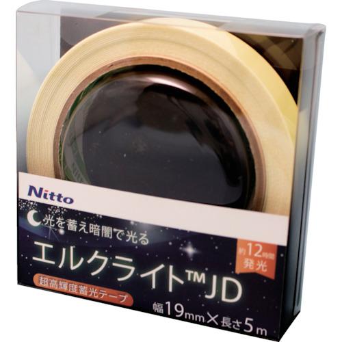 ■日東エルマテ 超高輝度蓄光テープ JIS-JD級 0.6mm×19mm×5m グリーン〔品番:NB1905D〕【1145984:0】[店頭受取不可]