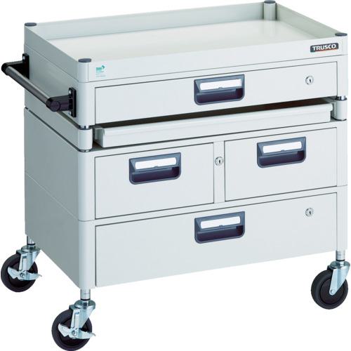 ■TRUSCO ツールワゴン フェニックスワゴン 省音 750X500 H740 引出付 スライド1段 ホワイト〔品番:PEW771M1VWZW〕【1146188:0】[直送DS][店頭受取不可]