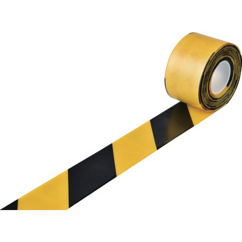 ■緑十字 高耐久ラインテープ 黄/黒 JU-1010TR 100mm幅×10m 両端テーパー構造〔品番:403087〕【1149686:0】[店頭受取不可]