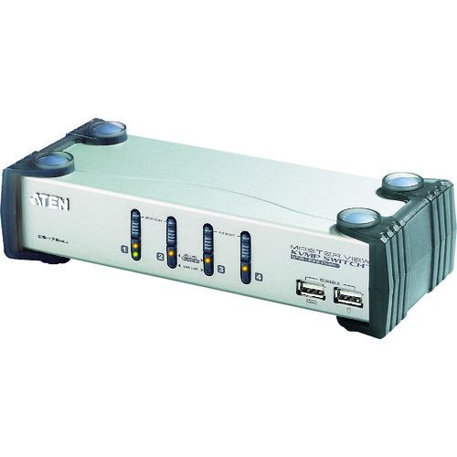 ■ATEN KVMP[[TM上]]スイッチ 4ポート/USB/VGA/オーディオ/USB2.0ハブ2ポート〔品番:CS1734A〕【1152985:0】[店頭受取不可]